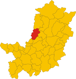 Map of comune of Calenzano (province of Florence, region Tuscany, Italy)